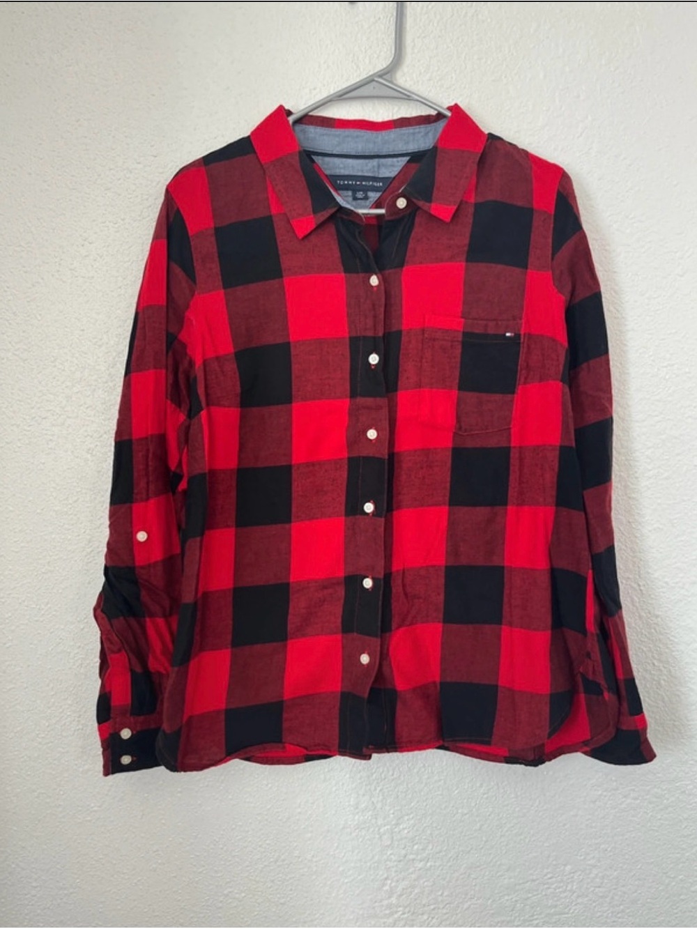 Tommy Hilfiger Red & Black Buffalo Plaid Button-Down Shirt